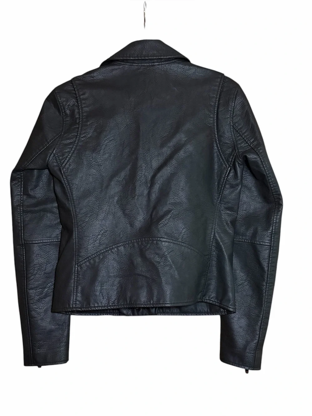 Blank NYC Women Size XS Black Onyx Vegan Leather Moto Jacket Matte Black Zip - Picture 4 of 6